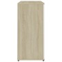 Aparador madera contrachapada blanco y roble Sonoma 80x36x75 cm de , Aparadores - Ref: Foro24-801837, Precio: 108,99 €, Descu...