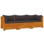 3-seater garden sofa with solid acacia wood cushions by , Garden sets - Ref: Foro24-3087313, Price: 403,99 €, Discount: %