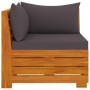 3-seater garden sofa with solid acacia wood cushions by , Garden sets - Ref: Foro24-3087313, Price: 403,99 €, Discount: %