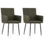 Dining chairs with armrests 2 units brown fabric by vidaXL, dining chairs - Ref: Foro24-281843, Price: 154,15 €, Discount: %