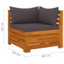 3-seater garden sofa with solid acacia wood cushions by , Garden sets - Ref: Foro24-3087313, Price: 403,99 €, Discount: %