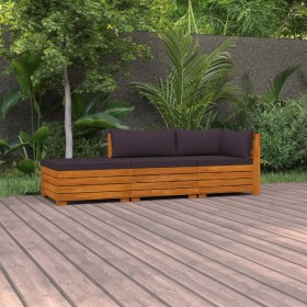 3-piece garden furniture with solid acacia wood cushions by , Garden sets - Ref: Foro24-3087330, Price: 405,23 €, Discount: %