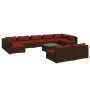 Set muebles de jardín 10 pzas y cojines ratán sintético marrón de , Conjuntos de jardín - Ref: Foro24-3102035, Precio: 939,53...