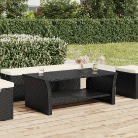 Black coffee table 100x50x40 cm synthetic rattan by , Coffee table - Ref: Foro24-319390, Price: 97,99 €, Discount: %