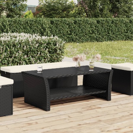 Black coffee table 100x50x40 cm synthetic rattan by , Coffee table - Ref: Foro24-319390, Price: 97,78 €, Discount: %