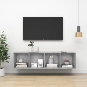 Mueble TV pared madera contrachapada hormigón 37x37x142,5 cm de , Muebles TV - Ref: Foro24-805493, Precio: 59,99 €, Descuento: %