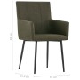 Dining chairs with armrests 2 units brown fabric by vidaXL, dining chairs - Ref: Foro24-281843, Price: 154,15 €, Discount: %