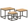 Stackable coffee tables 3 pieces solid mango wood and iron by , Side tables - Ref: Foro24-358569, Price: 88,99 €, Discount: %