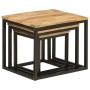 Stackable coffee tables 3 pieces solid mango wood and iron by , Side tables - Ref: Foro24-358569, Price: 88,71 €, Discount: %