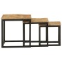 Stackable coffee tables 3 pieces solid mango wood and iron by , Side tables - Ref: Foro24-358569, Price: 88,99 €, Discount: %