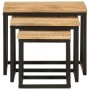 Stackable coffee tables 3 pieces solid mango wood and iron by , Side tables - Ref: Foro24-358569, Price: 88,71 €, Discount: %