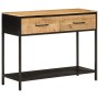 Solid mango wood and iron console table 100x35x76 cm by , Side tables - Ref: Foro24-358581, Price: 154,11 €, Discount: %