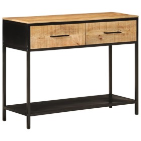 Mesa consola madera maciza de mango y hierro 100x35x76 cm de , Mesas auxiliares - Ref: Foro24-358581, Precio: 154,11 €, Descu...