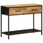 Solid mango wood and iron console table 100x35x76 cm by , Side tables - Ref: Foro24-358581, Price: 154,11 €, Discount: %