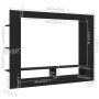 TV stand made of black plywood 152x22x113 cm by , TV Furniture - Ref: Foro24-800739, Price: 88,99 €, Discount: %