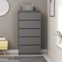 Aparador con cajones madera contrachapada gris 60x35x121 cm de , Aparadores - Ref: Foro24-801411, Precio: 130,18 €, Descuento: %