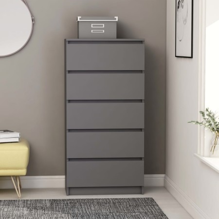 Aparador con cajones madera contrachapada gris 60x35x121 cm de , Aparadores - Ref: Foro24-801411, Precio: 129,99 €, Descuento: %