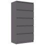 Aparador con cajones madera contrachapada gris 60x35x121 cm de , Aparadores - Ref: Foro24-801411, Precio: 129,99 €, Descuento: %