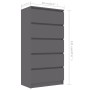 Aparador con cajones madera contrachapada gris 60x35x121 cm de , Aparadores - Ref: Foro24-801411, Precio: 129,99 €, Descuento: %