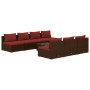 Set of 8-piece garden sofas and brown synthetic rattan cushions by , Garden sets - Ref: Foro24-3101467, Price: 766,99 €, Disc...