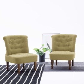 French style chairs 2 units green fabric by , Armchairs - Ref: Foro24-282332, Price: 213,99 €, Discount: %