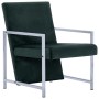 Dark green velvet armchair with chrome legs by , Armchairs - Ref: Foro24-282358, Price: 114,19 €, Discount: %