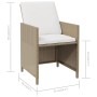 Garden chairs with cushions, 4 units, synthetic beige rattan by , Garden chairs - Ref: Foro24-316804, Price: 177,93 €, Discou...