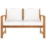 Garden bench with cream cushion solid acacia wood 120 cm by , garden benches - Ref: Foro24-318339, Price: 164,89 €, Discount: %