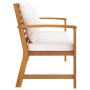 Garden bench with cream cushion solid acacia wood 120 cm by , garden benches - Ref: Foro24-318339, Price: 164,89 €, Discount: %