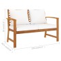 Garden bench with cream cushion solid acacia wood 120 cm by , garden benches - Ref: Foro24-318339, Price: 164,89 €, Discount: %