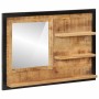 Espejo con estantes madera maciza de mango y vidrio 80x8x55 cm de , Espejos - Ref: Foro24-358578, Precio: 58,72 €, Descuento: %