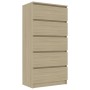 Aparador con cajones contrachapada color roble 60x35x121 cm de , Aparadores - Ref: Foro24-801412, Precio: 134,56 €, Descuento: %