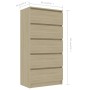 Aparador con cajones contrachapada color roble 60x35x121 cm de , Aparadores - Ref: Foro24-801412, Precio: 134,56 €, Descuento: %