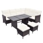 4-piece garden furniture set and brown synthetic rattan cushions by , Garden sets - Ref: Foro24-43105, Price: 537,25 €, Disco...