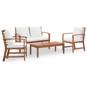 4-piece garden furniture set with solid acacia wood cushions by , Garden sets - Ref: Foro24-318338, Price: 472,54 €, Discount: %