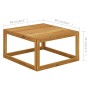 Reposapiés con cojín blanco crema madera maciza acacia de , Sofás modulares de exterior - Ref: Foro24-318558, Precio: 71,67 €...