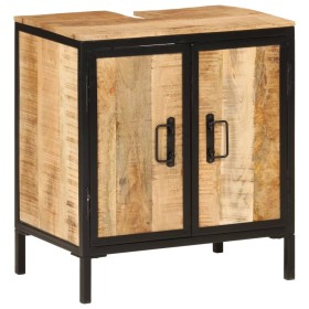 Badezimmerschrank aus massivem Mangoholz und Eisen, 55 x 35 x 60 cm von , Badezimmermöbel - Ref: Foro24-358572, Preis: 152,99...