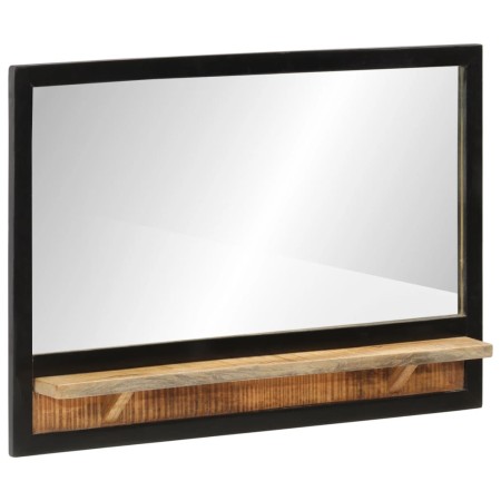 Mirror with shelves solid mango wood and glass 80x8x55 cm by , Mirrors - Ref: Foro24-358579, Price: 64,30 €, Discount: %