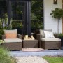 Outdoor Ottoman California in cappuccino color by , Modular outdoor sofas - Ref: Foro24-442048, Price: 121,92 €, Discount: %