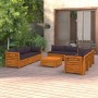 Muebles de jardín 9 piezas con cojines madera maciza de acacia de , Conjuntos de jardín - Ref: Foro24-3087316, Precio: 1,00 €...