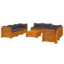 Muebles de jardín 9 piezas con cojines madera maciza de acacia de , Conjuntos de jardín - Ref: Foro24-3087316, Precio: 1,00 €...