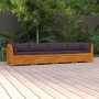 4-seater garden sofa with solid acacia wood cushions by , Garden sets - Ref: Foro24-3087314, Price: 574,91 €, Discount: %