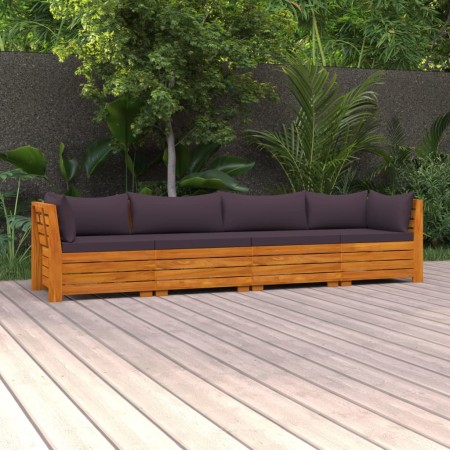 4-Sitzer-Gartensofa mit Kissen aus massivem Akazienholz von , Gartensets - Ref: Foro24-3087314, Preis: 574,25 €, Rabatt: %