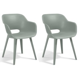 Keter Akola garden chairs 2 units vintage green by , Garden chairs - Ref: Foro24-432689, Price: 162,99 €, Discount: %