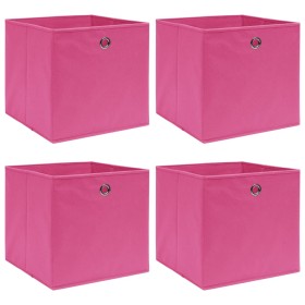 Storage boxes 4 units pink fabric 32x32x32 cm by , Storage baskets - Ref: Foro24-288345, Price: 23,98 €, Discount: %