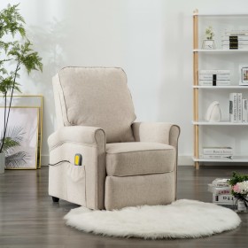 Cream fabric massage chair by vidaXL, Electric massage chairs - Ref: Foro24-248669, Price: 261,99 €, Discount: %