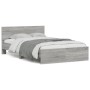 Sonoma gray bed frame with headboard 135x190 cm by , Beds and slatted bases - Ref: Foro24-3207509, Price: 165,43 €, Discount: %