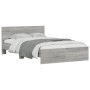 Sonoma gray bed frame with headboard 135x190 cm by , Beds and slatted bases - Ref: Foro24-3207509, Price: 165,43 €, Discount: %