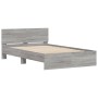 Sonoma gray bed frame with headboard 135x190 cm by , Beds and slatted bases - Ref: Foro24-3207509, Price: 165,43 €, Discount: %