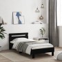 Estructura de cama con cabecero y luces LED negro 100x200 cm de , Camas y somieres - Ref: Foro24-838709, Precio: 117,44 €, De...